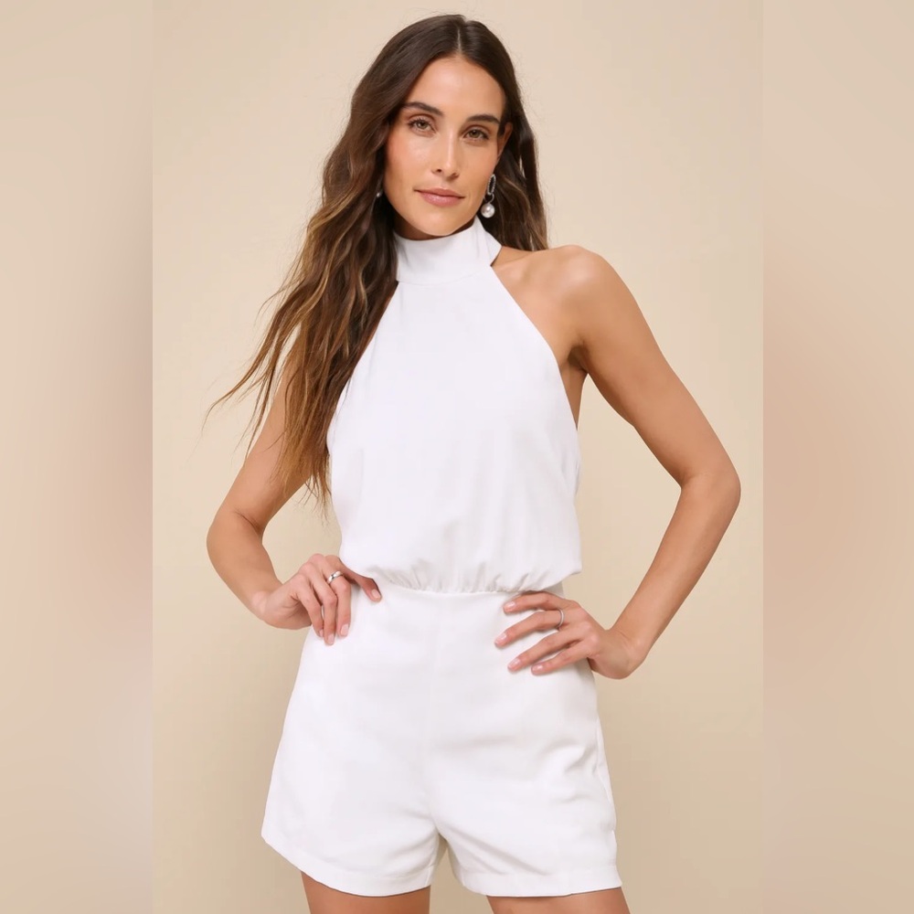 Lulu's Moment for Life White Halter Romper